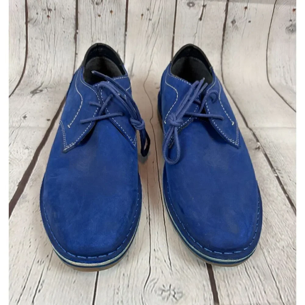 STEVE MADDEN suede royal cobalt blue Oxford dress mens boots size 10 NWOB